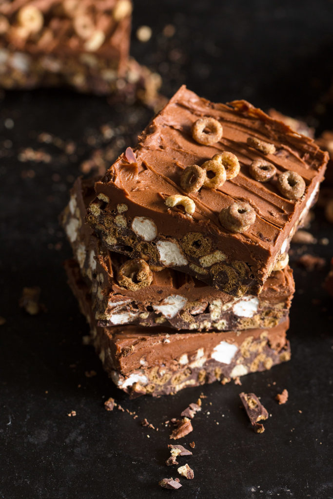 Blackout Chocolate and Peanut Butter Cheerio Bars Real Food by Dad