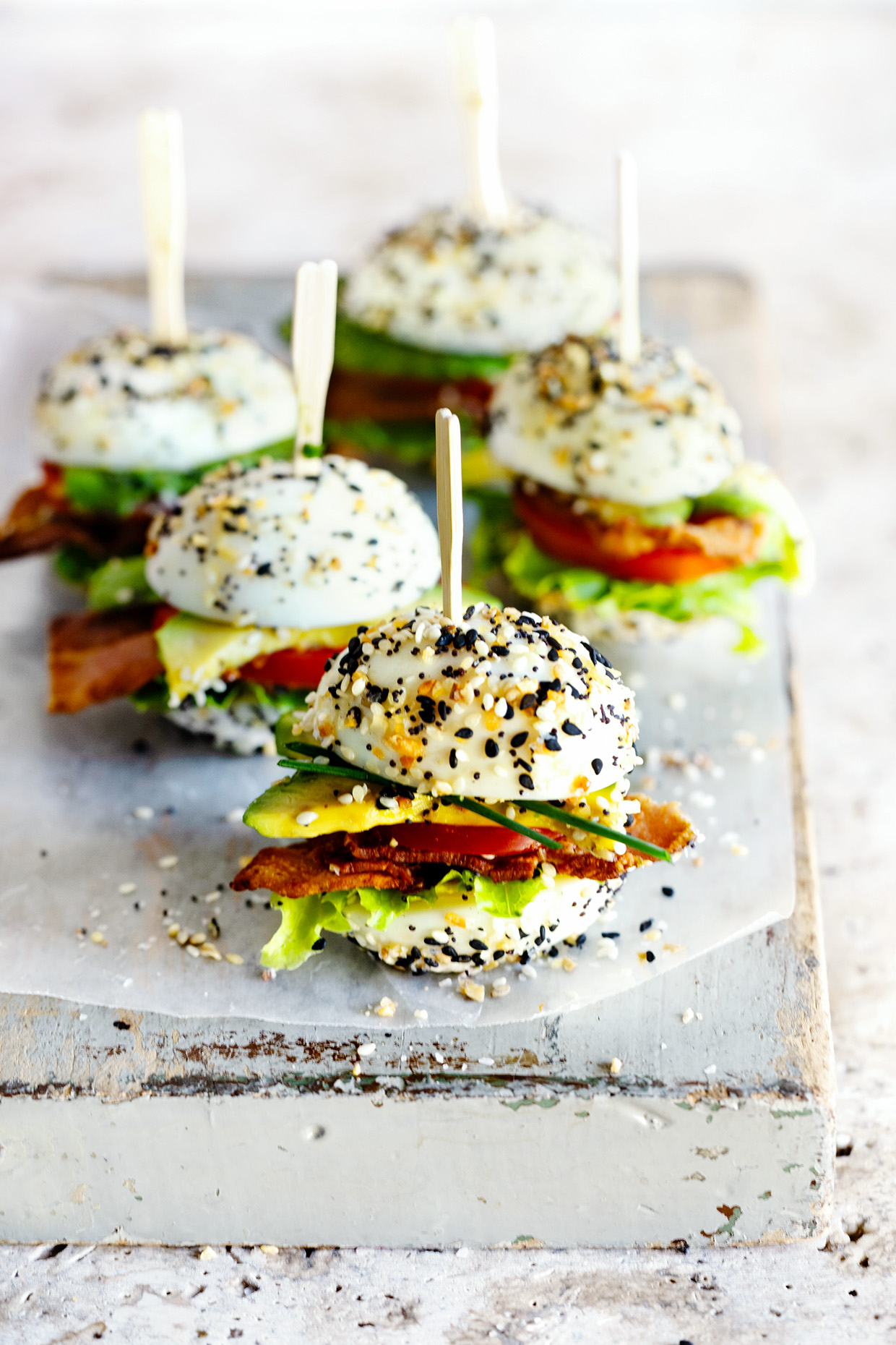 Bun-less Everything Egg BLT Slider ~ Paleo and gluten-free riff on the classic BLT sandwhich.