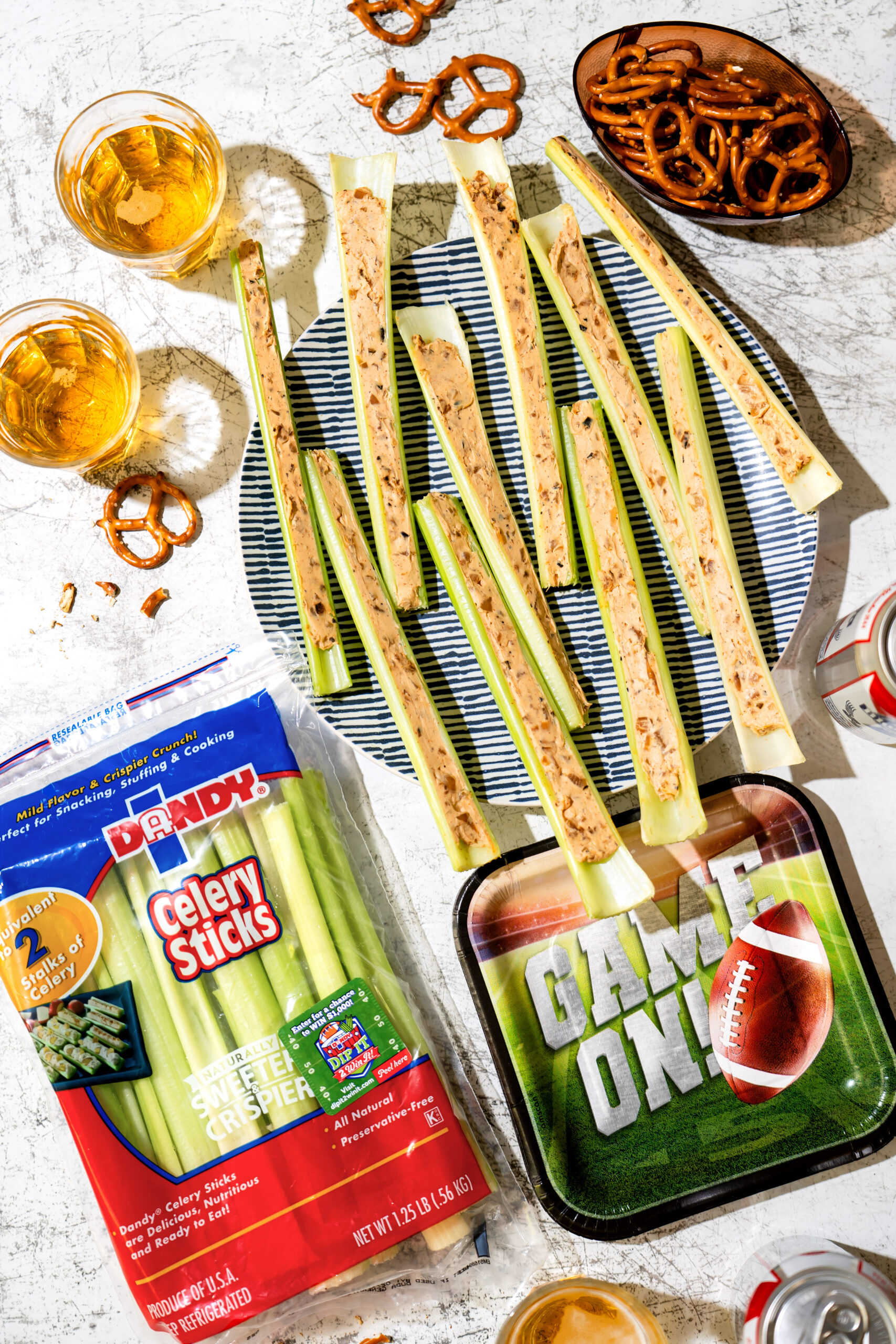 Celery Boats with Caramelized Onion Dip