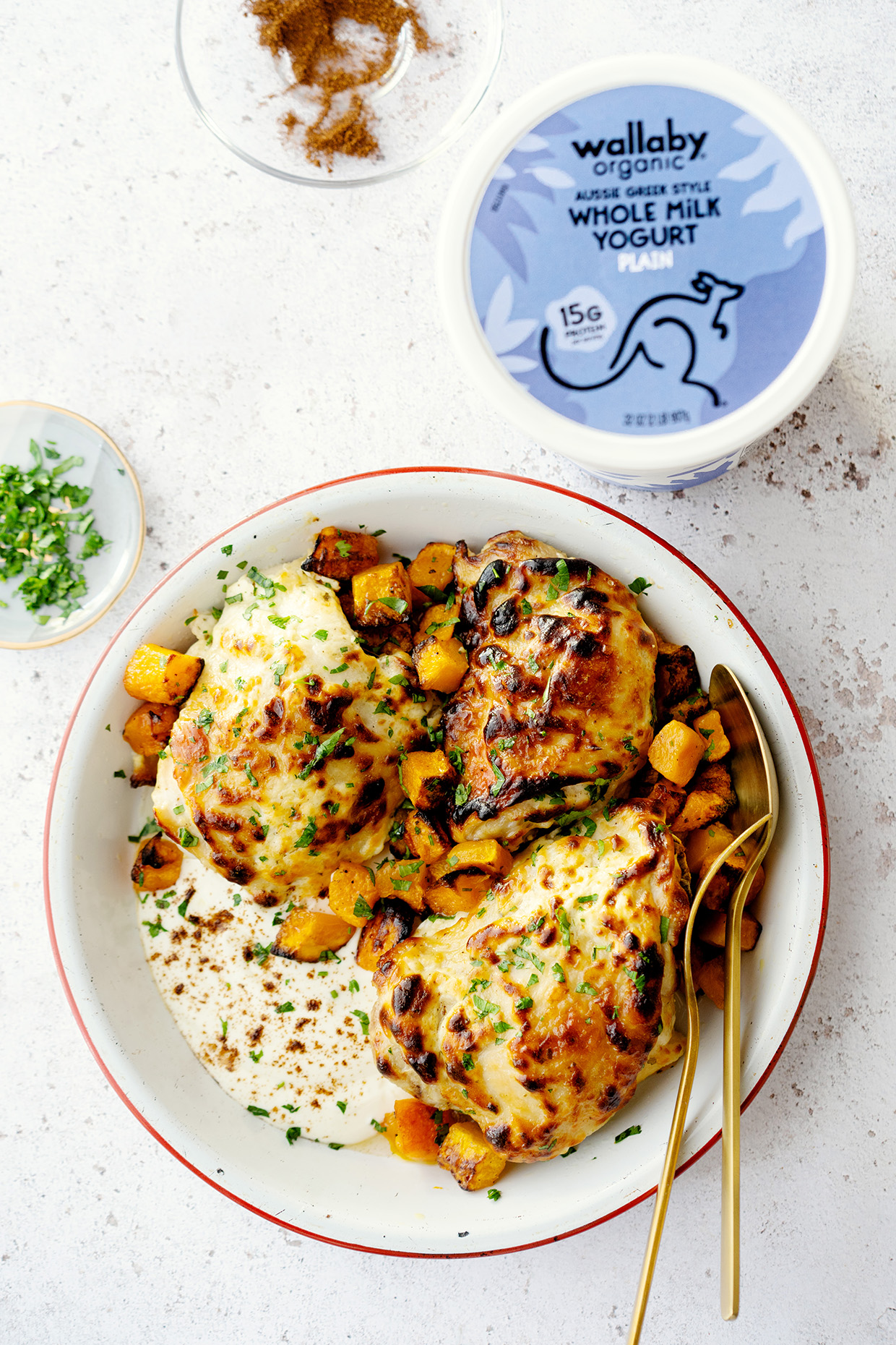Roasted Za'atar Chicken with Butternut Squash via Real Food by Dad