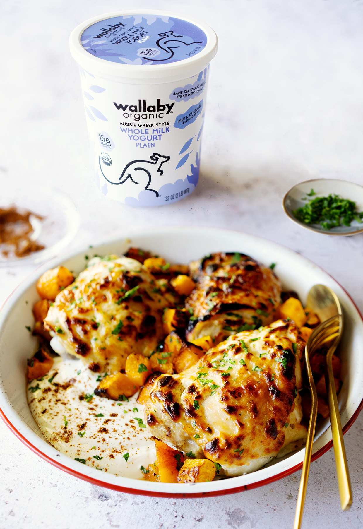 Roasted Chicken with Za'atar Yogurt Sauce