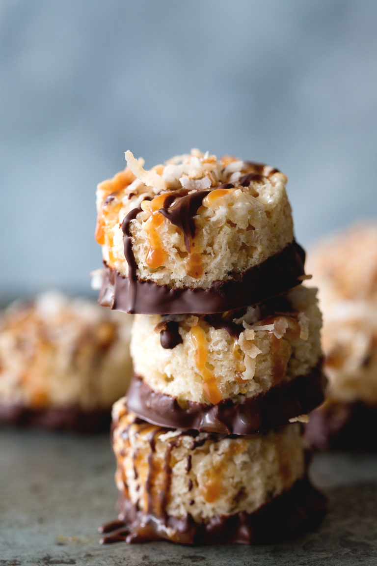Samoa Rice Krispies Treats via Real Food by Dad