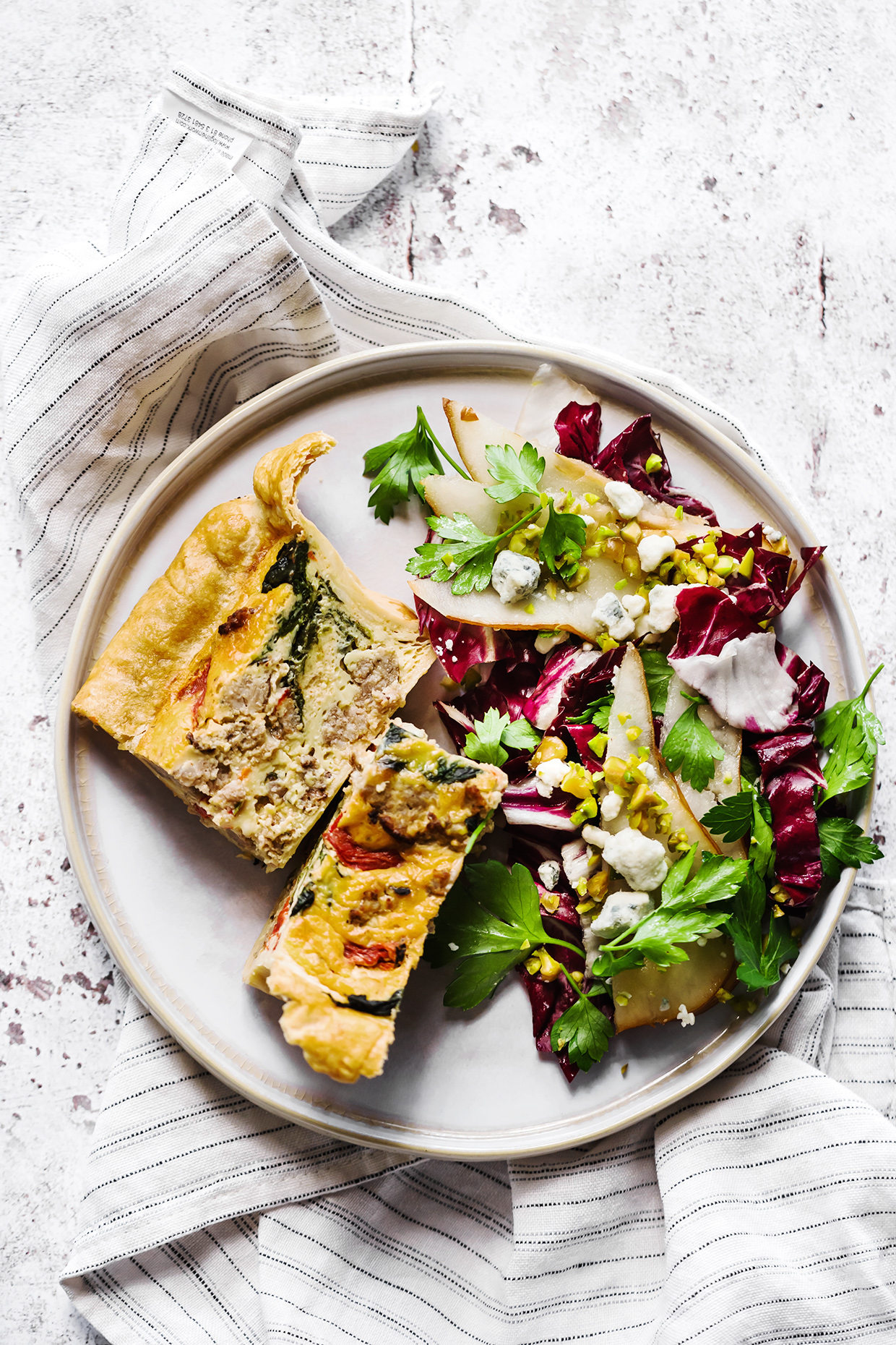 Spinach and Sausage Quiche