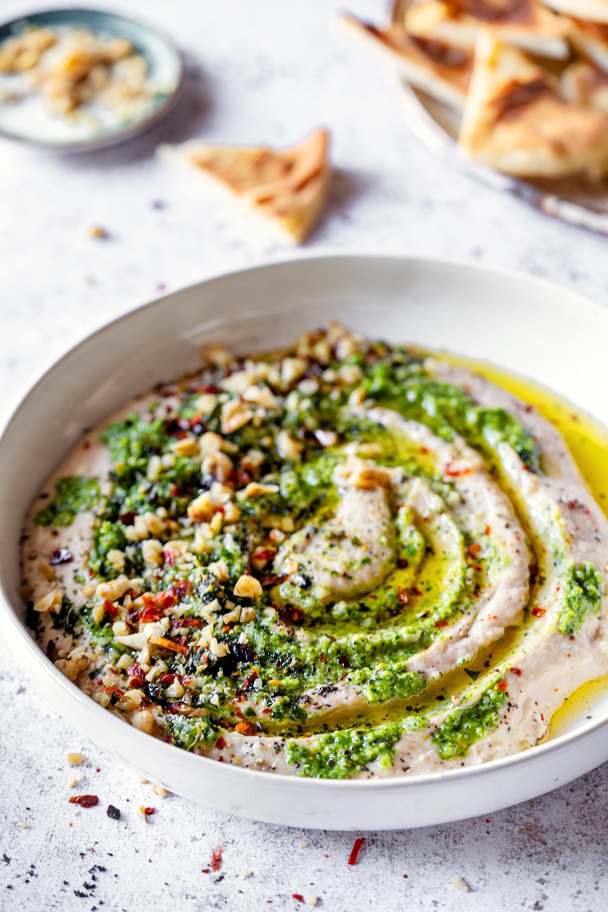 Warm Bean and Walnut Pesto Dip